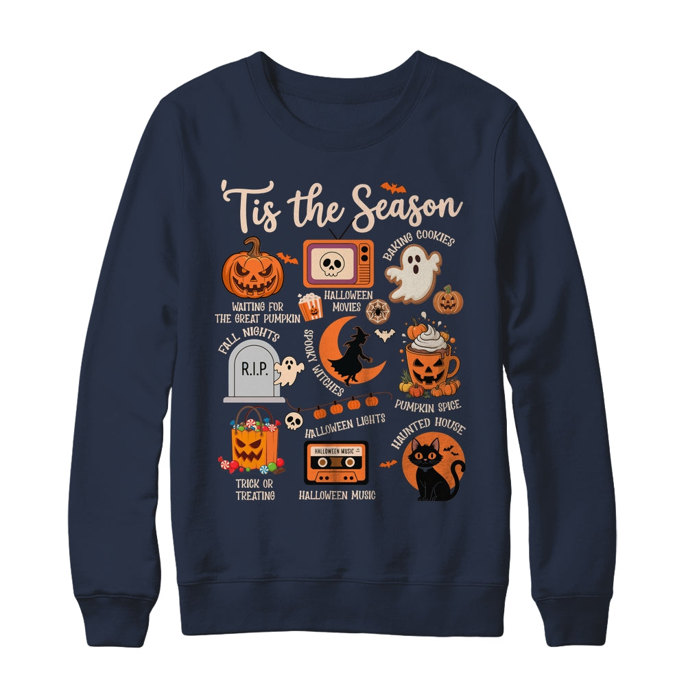 Halloween Tis The Season Spooky Witch Pumpkin Fall Retro Shirt & Sweatshirt | siriusteestore