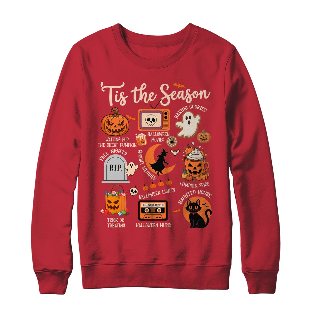 Halloween Tis The Season Spooky Witch Pumpkin Fall Retro Shirt & Sweatshirt | siriusteestore