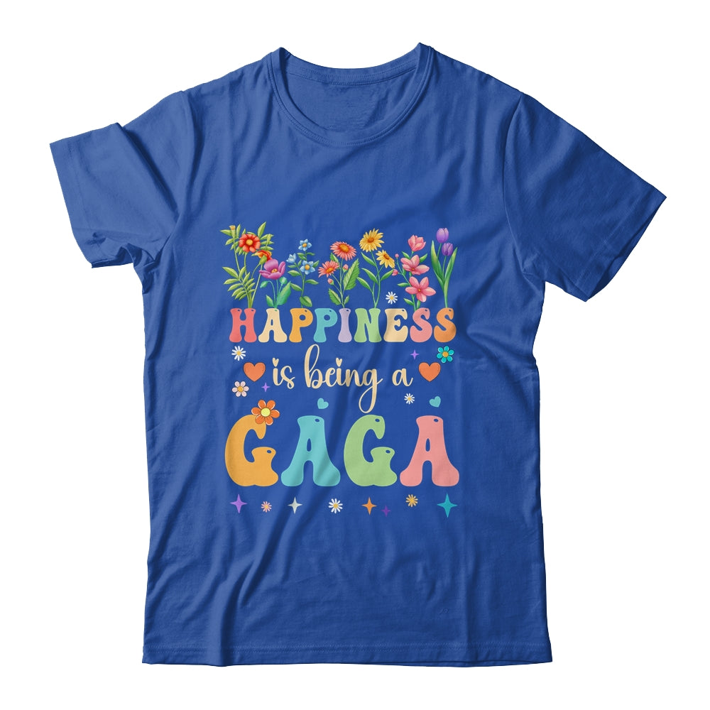 Happiness Is Being A Gaga Floral Design Gaga Mothers Day Shirt & Tank Top | siriusteestore