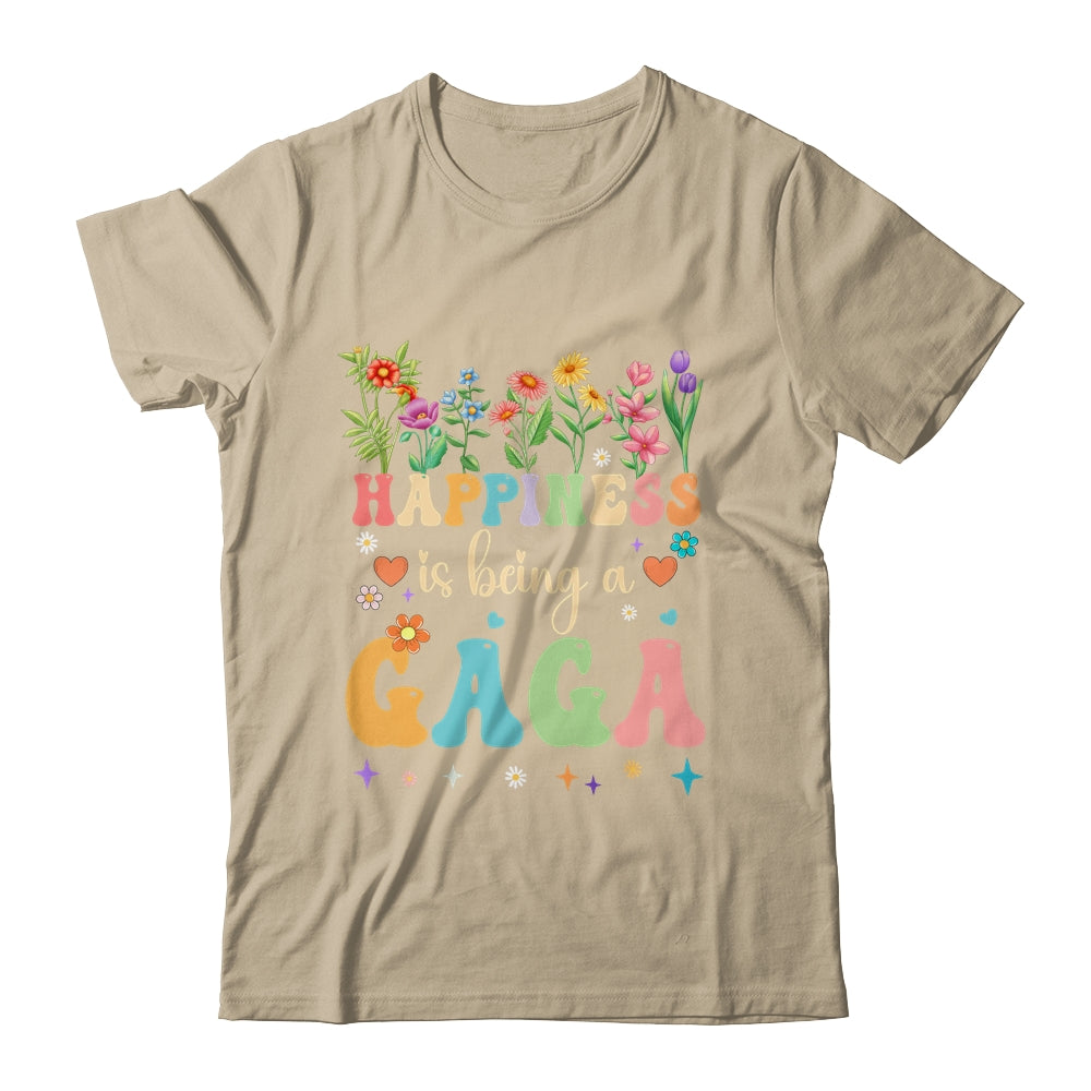 Happiness Is Being A Gaga Floral Design Gaga Mothers Day Shirt & Tank Top | siriusteestore