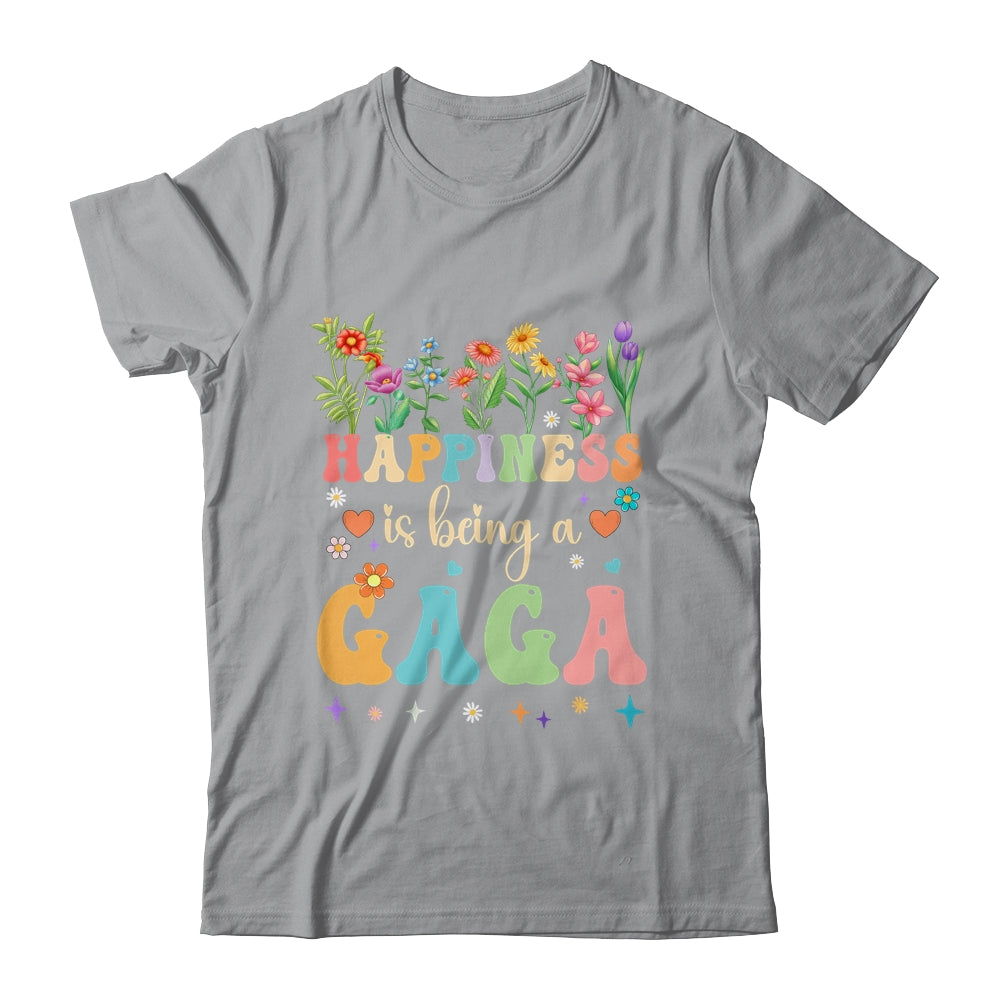 Happiness Is Being A Gaga Floral Design Gaga Mothers Day Shirt & Tank Top | siriusteestore