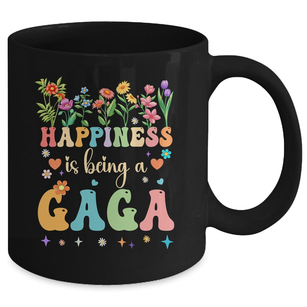 Happiness Is Being A Gaga Floral Design Gaga Mothers Day Mug | siriusteestore