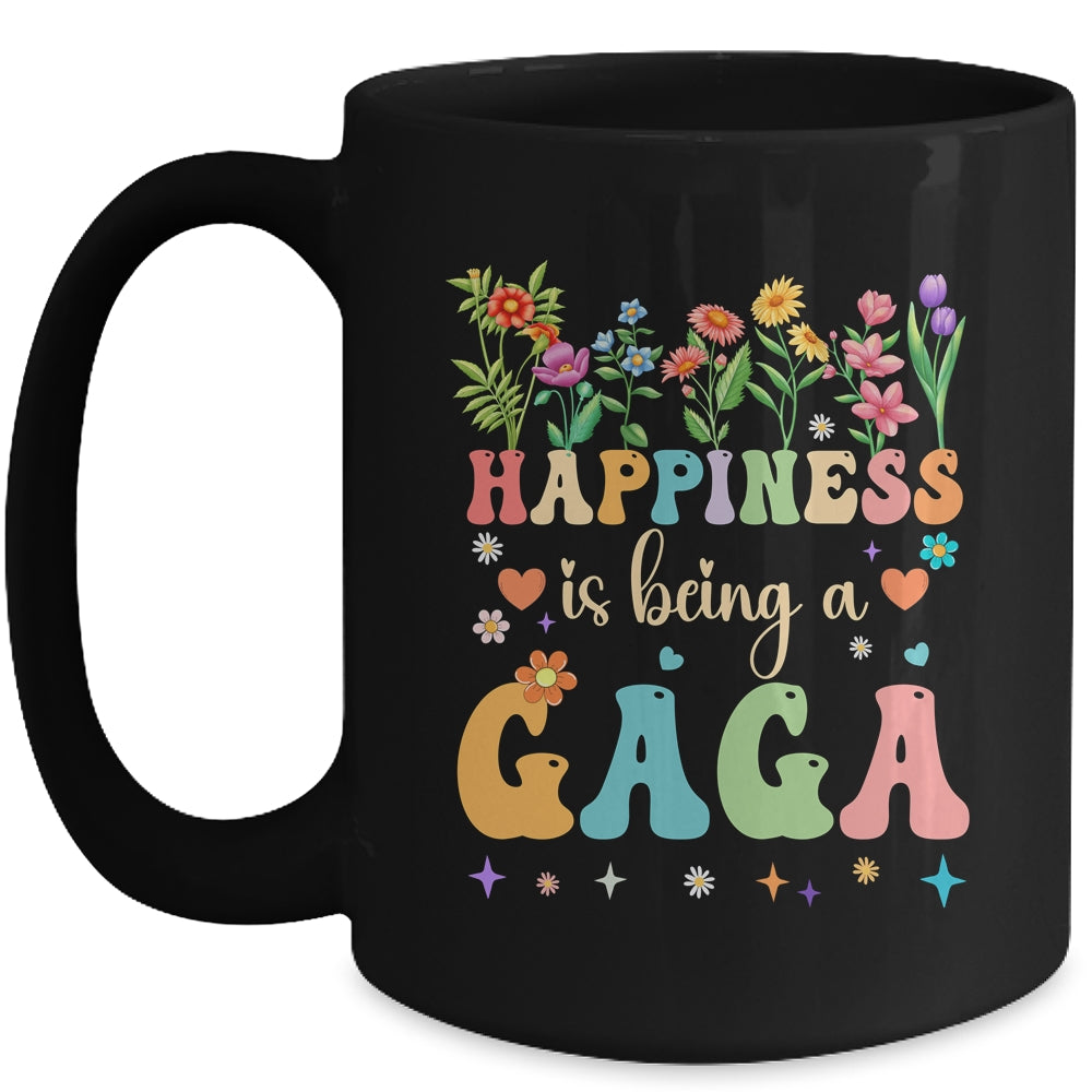 Happiness Is Being A Gaga Floral Design Gaga Mothers Day Mug | siriusteestore