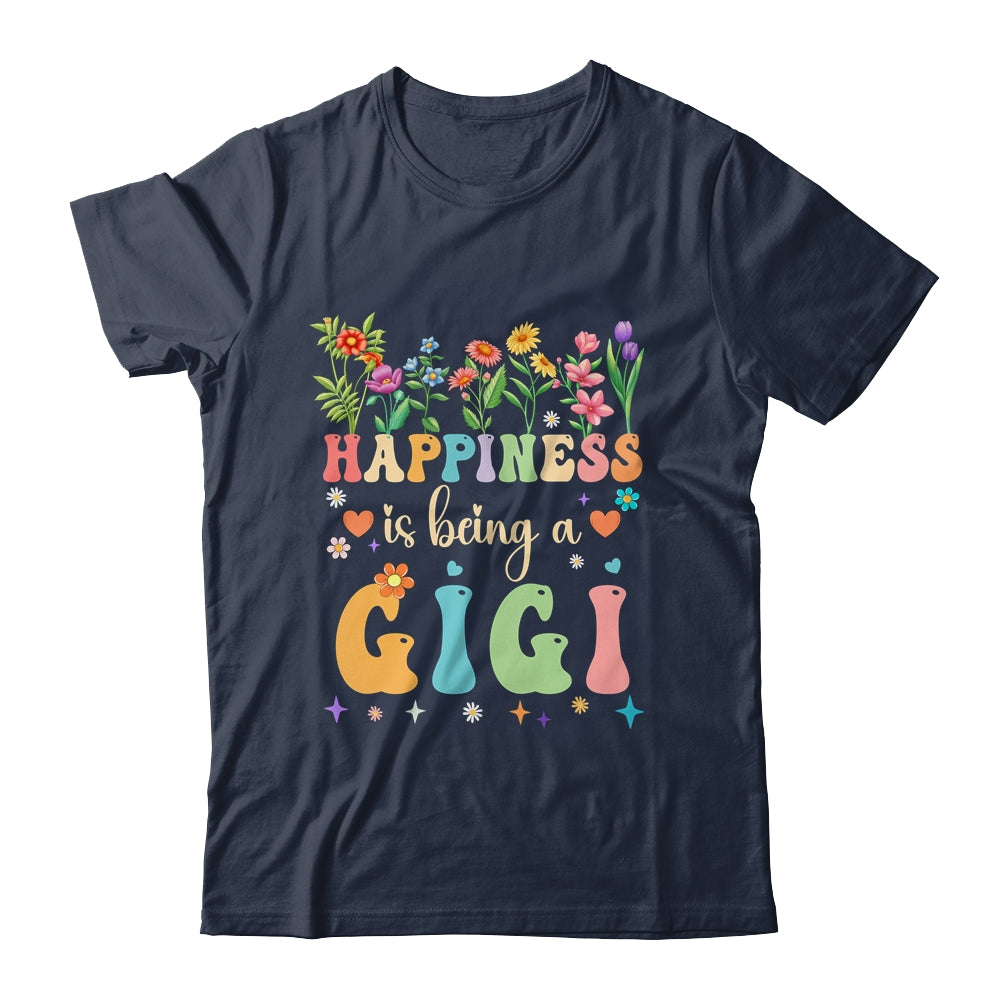 Happiness Is Being A Gigi Floral Design Gigi Mothers Day Shirt & Tank Top | siriusteestore