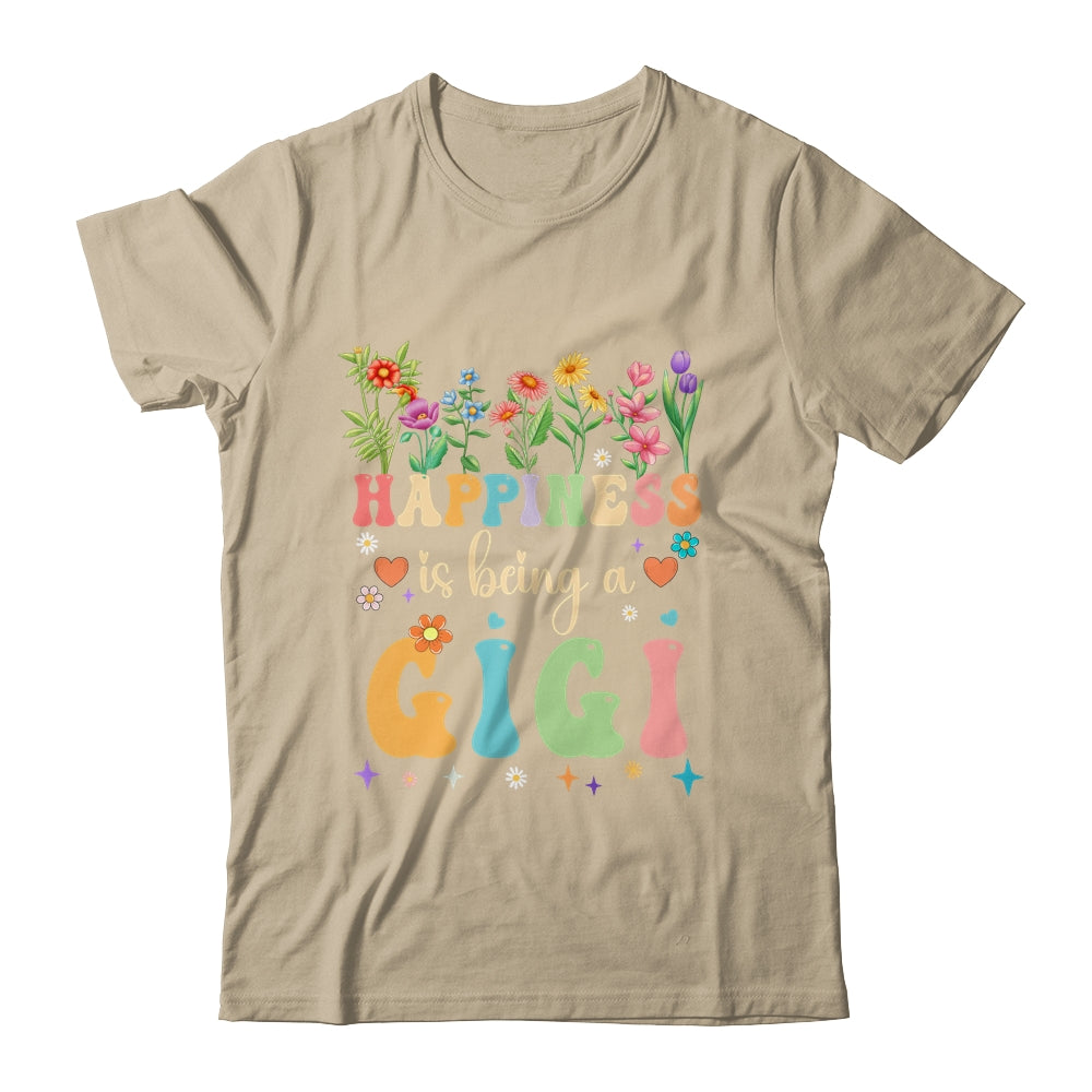 Happiness Is Being A Gigi Floral Design Gigi Mothers Day Shirt & Tank Top | siriusteestore
