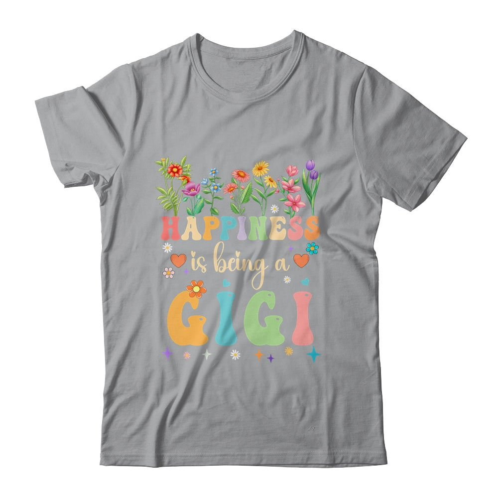 Happiness Is Being A Gigi Floral Design Gigi Mothers Day Shirt & Tank Top | siriusteestore