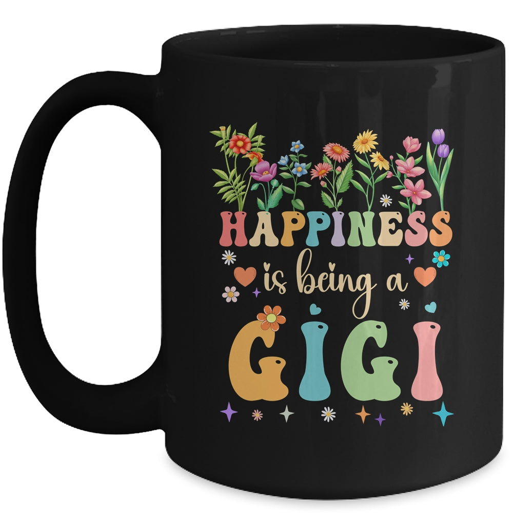 Happiness Is Being A Gigi Floral Design Gigi Mothers Day Mug | siriusteestore