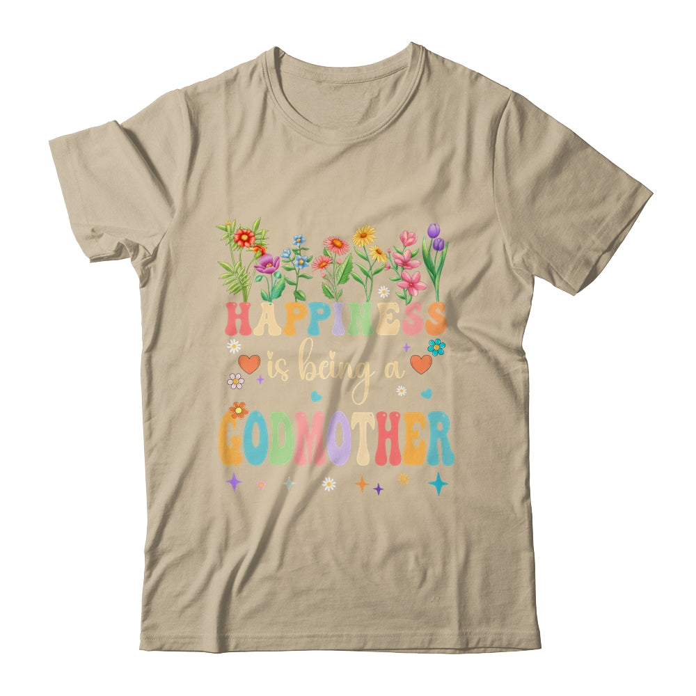 Happiness Is Being A Godmother Floral Design Godmother Shirt & Tank Top | siriusteestore