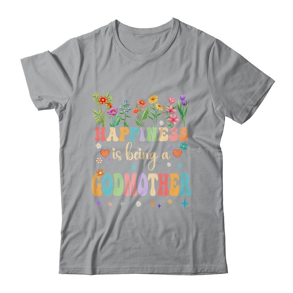 Happiness Is Being A Godmother Floral Design Godmother Shirt & Tank Top | siriusteestore