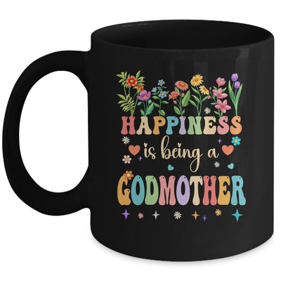 Happiness Is Being A Godmother Floral Design Godmother Mug | siriusteestore