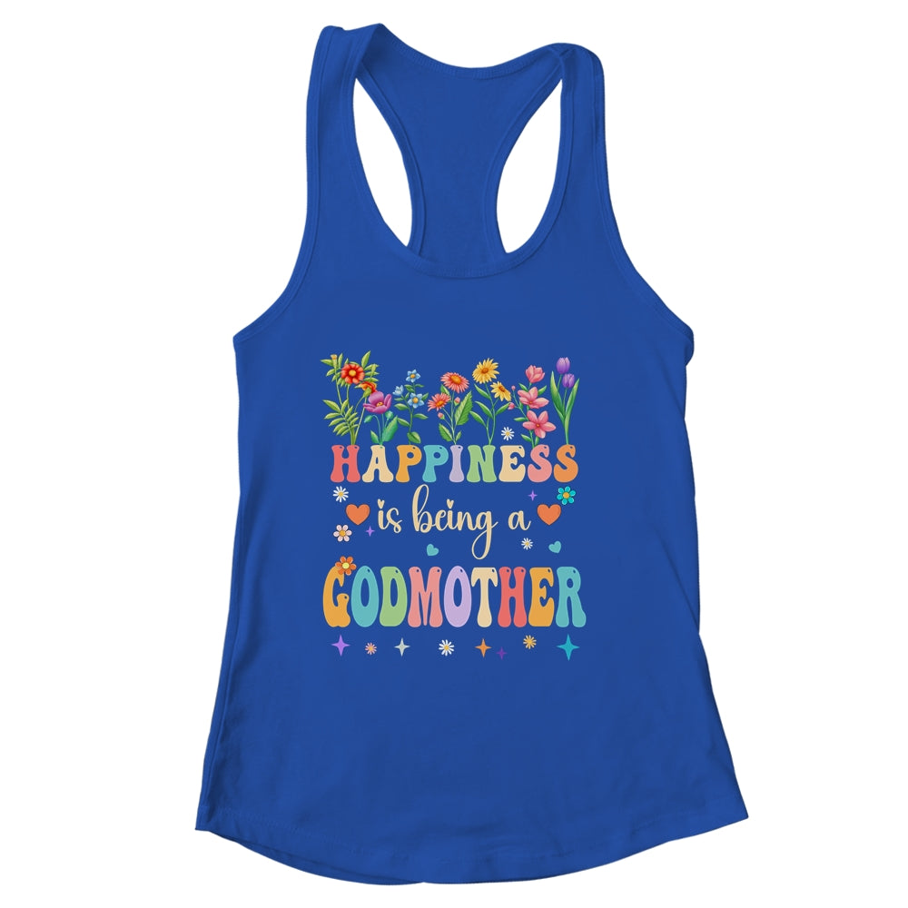 Happiness Is Being A Godmother Floral Design Godmother Shirt & Tank Top | siriusteestore