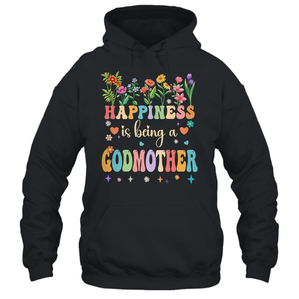 Happiness Is Being A Godmother Floral Design Godmother Shirt & Tank Top | siriusteestore