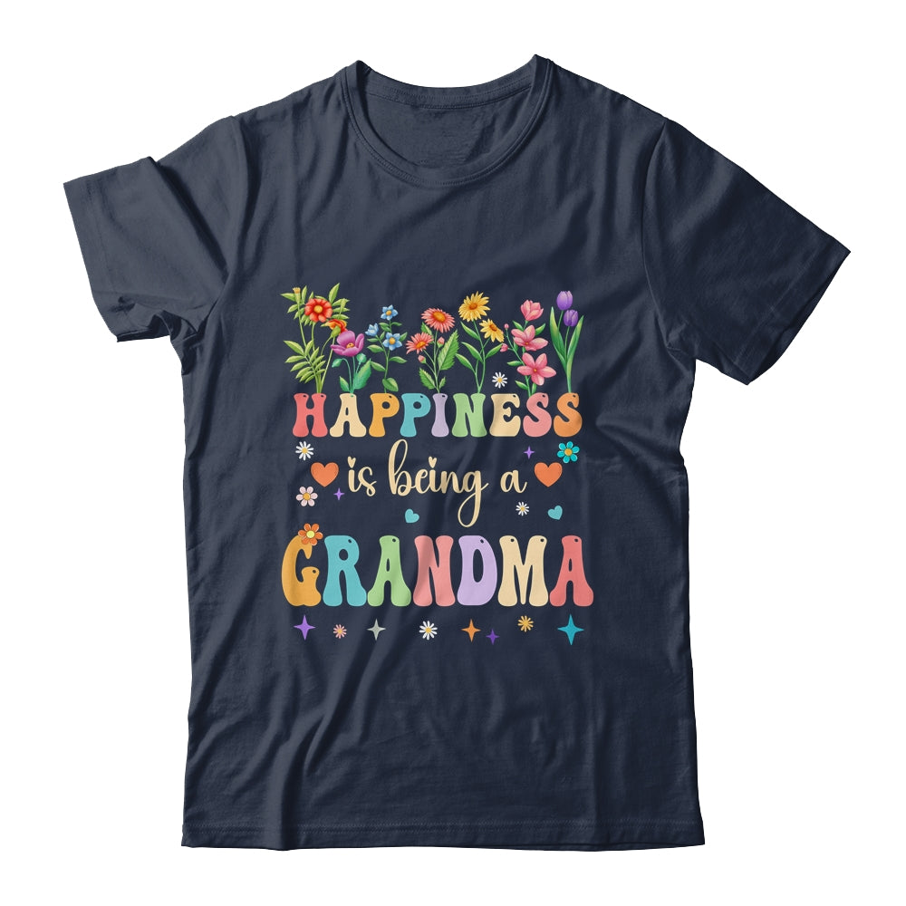 Happiness Is Being A Grandma Floral Design Grandma Shirt & Tank Top | siriusteestore