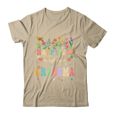 Happiness Is Being A Grandma Floral Design Grandma Shirt & Tank Top | siriusteestore