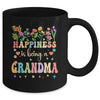 Happiness Is Being A Grandma Floral Design Grandma Mug | siriusteestore