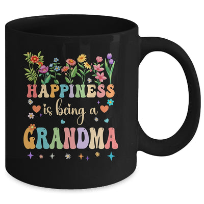 Happiness Is Being A Grandma Floral Design Grandma Mug | siriusteestore
