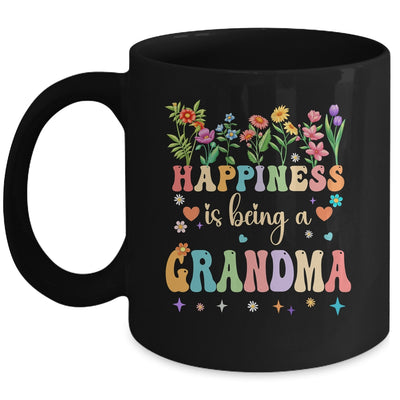 Happiness Is Being A Grandma Floral Design Grandma Mug | siriusteestore