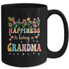 Happiness Is Being A Grandma Floral Design Grandma Mug | siriusteestore