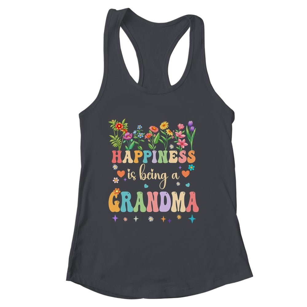 Happiness Is Being A Grandma Floral Design Grandma Shirt & Tank Top | siriusteestore