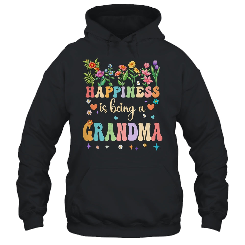 Happiness Is Being A Grandma Floral Design Grandma Shirt & Tank Top | siriusteestore