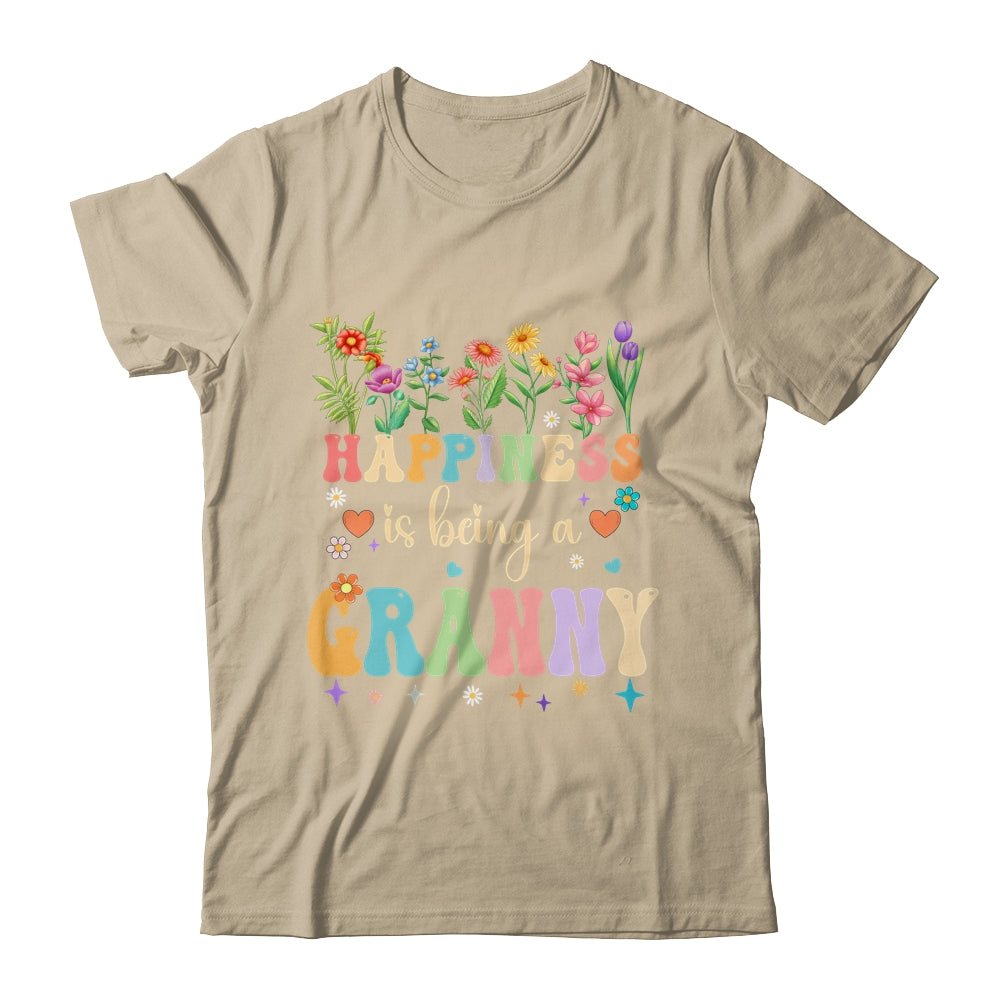 Happiness Is Being A Grannie Floral Design Grannie Shirt & Tank Top | siriusteestore