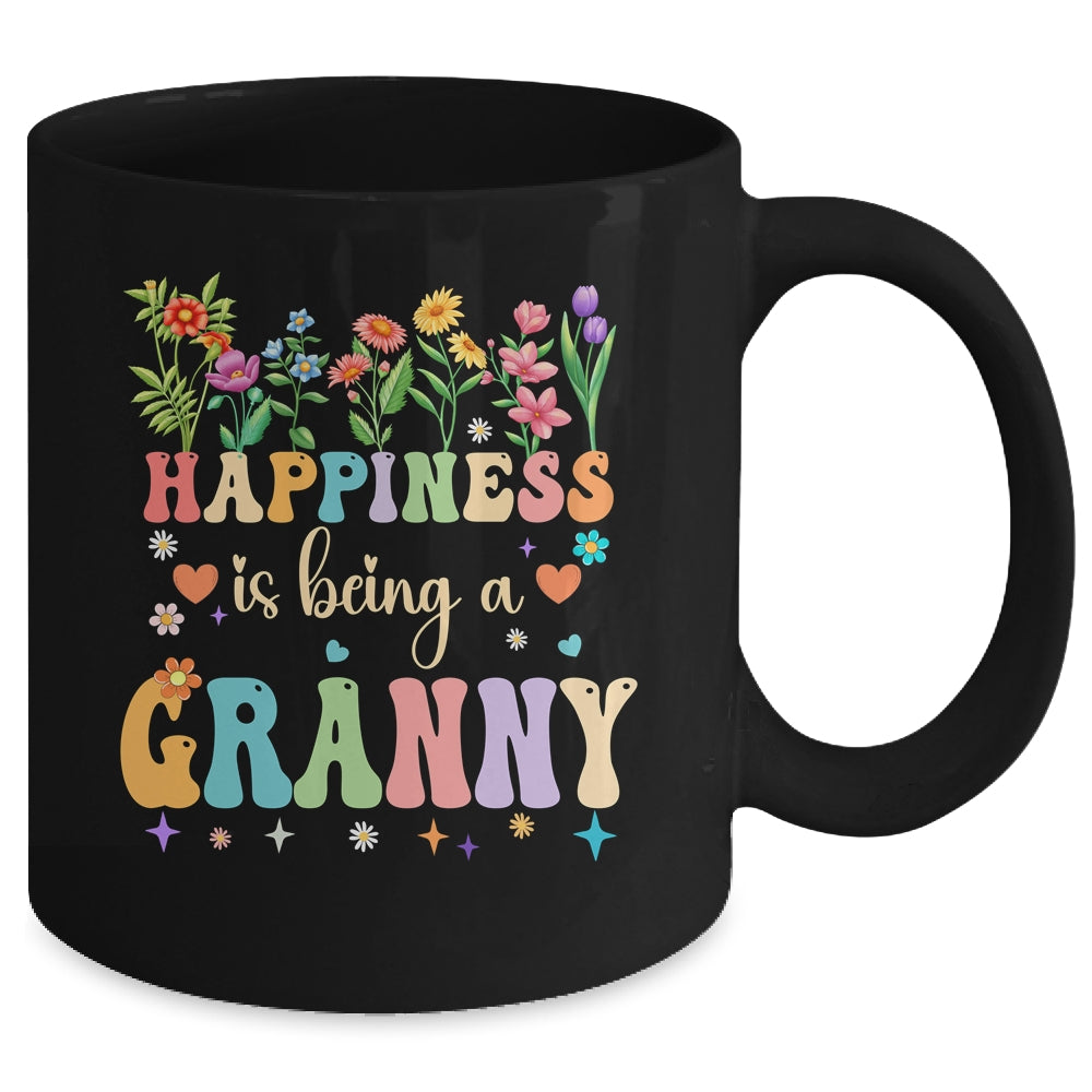 Happiness Is Being A Grannie Floral Design Grannie Mug | siriusteestore