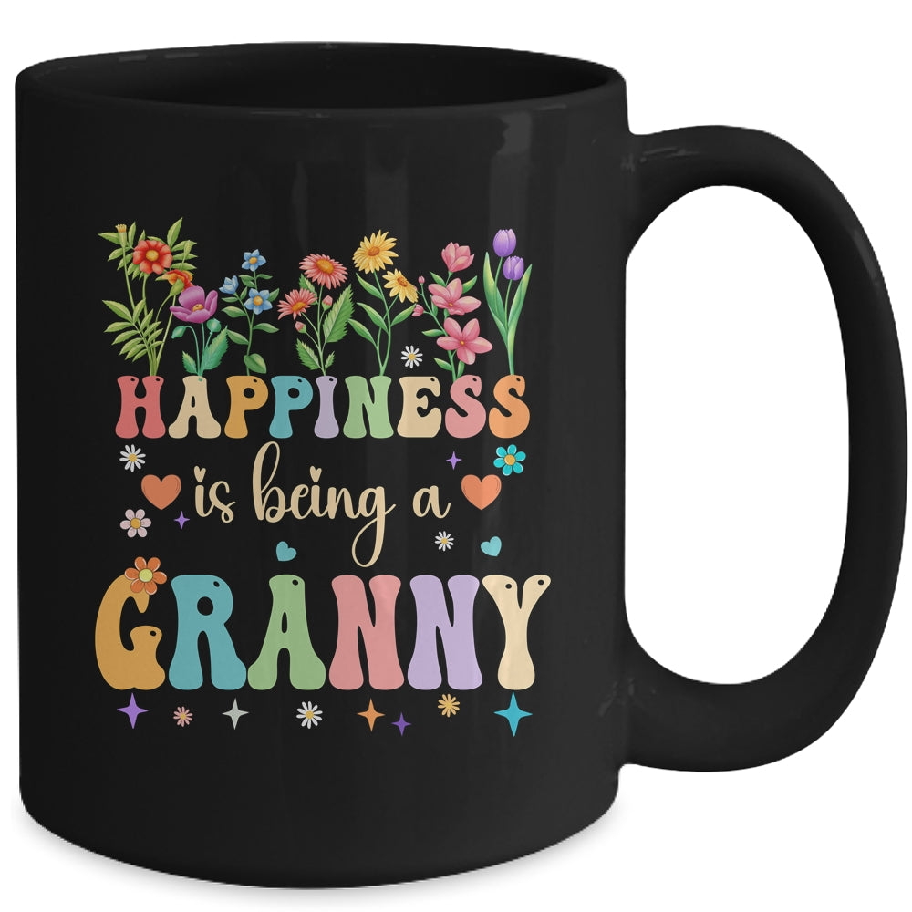 Happiness Is Being A Grannie Floral Design Grannie Mug | siriusteestore