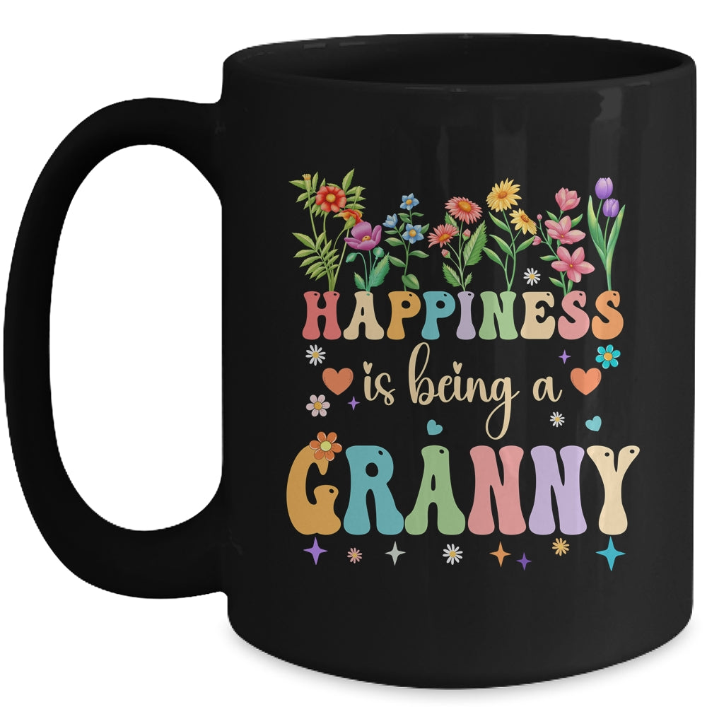 Happiness Is Being A Grannie Floral Design Grannie Mug | siriusteestore