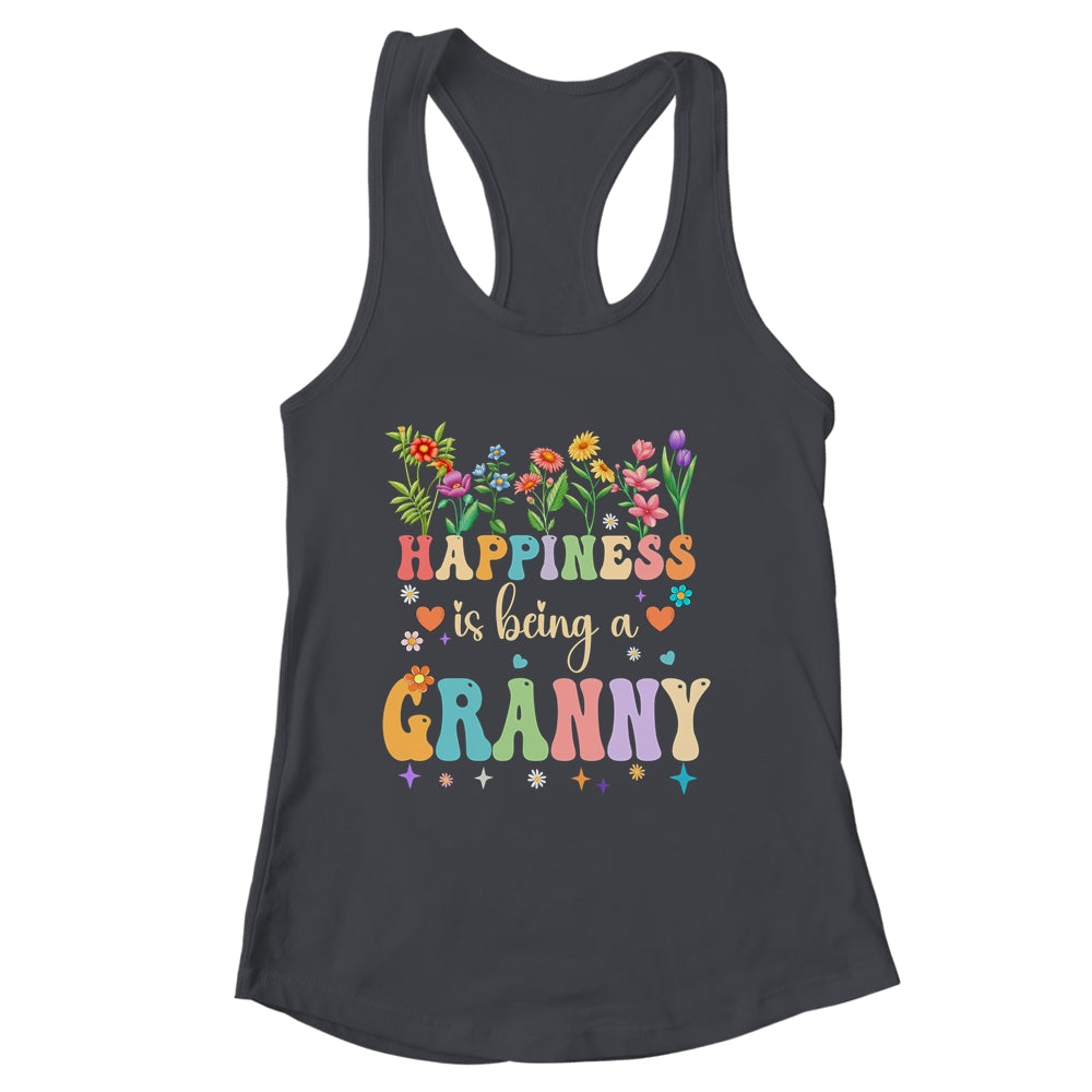 Happiness Is Being A Grannie Floral Design Grannie Shirt & Tank Top | siriusteestore