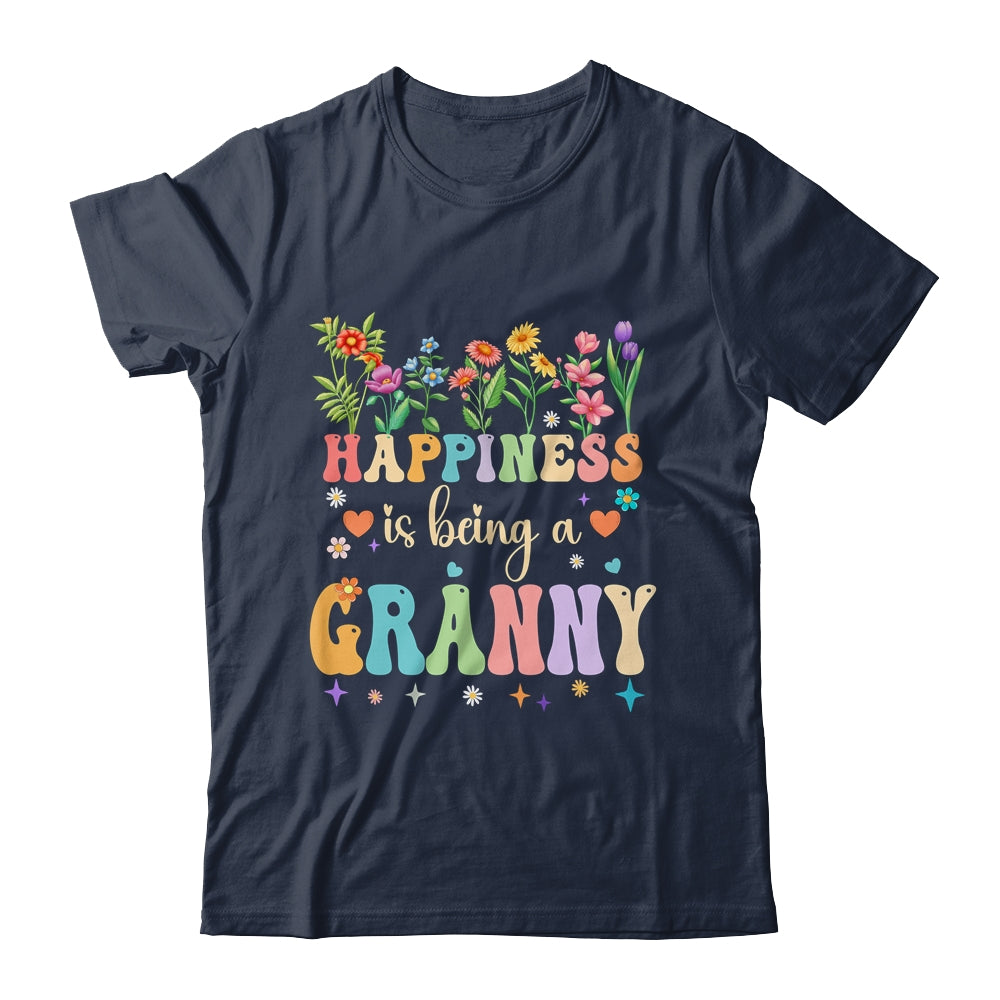Happiness Is Being A Granny Floral Design Granny Mothers Day Shirt & Tank Top | siriusteestore