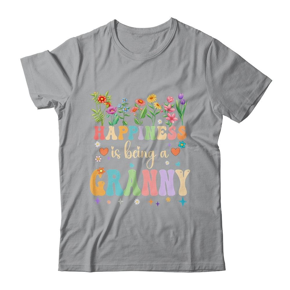 Happiness Is Being A Granny Floral Design Granny Mothers Day Shirt & Tank Top | siriusteestore