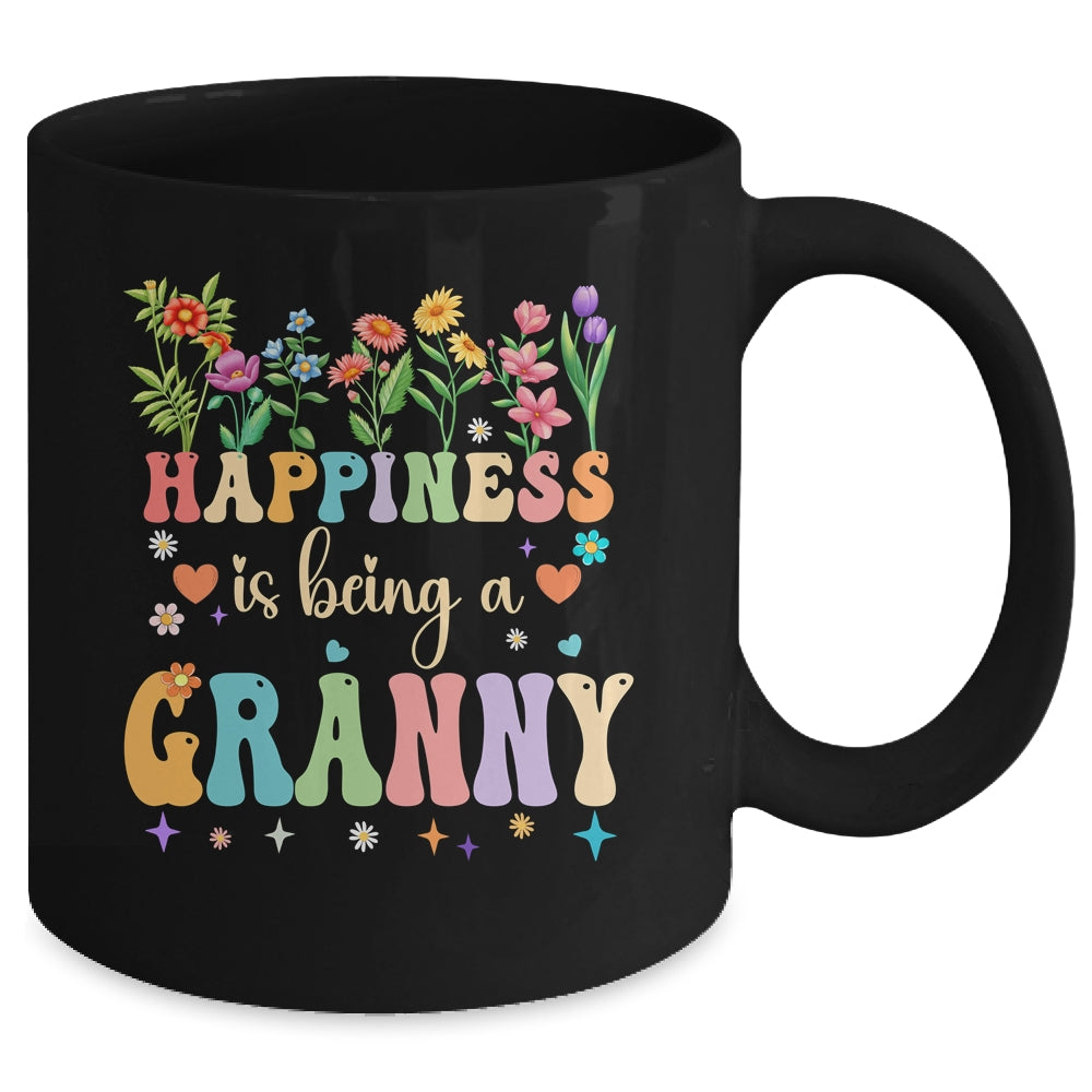 Happiness Is Being A Granny Floral Design Granny Mothers Day Mug | siriusteestore