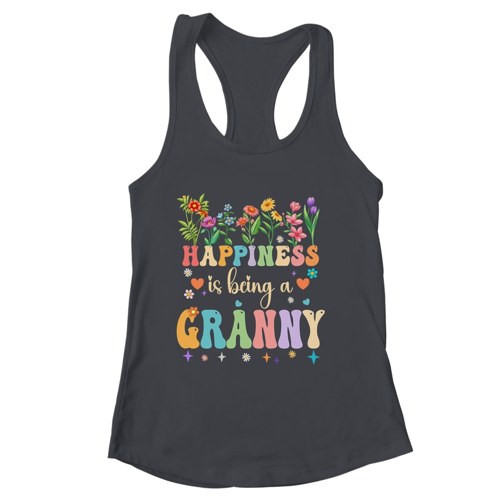 Happiness Is Being A Granny Floral Design Granny Mothers Day Shirt & Tank Top | siriusteestore