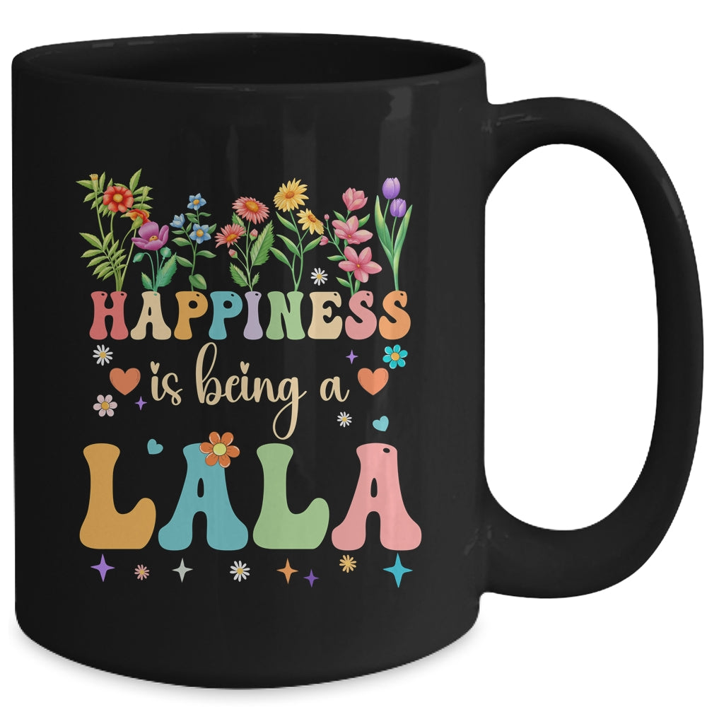 Happiness Is Being A Lala Floral Design Lala Mothers Day Mug | siriusteestore