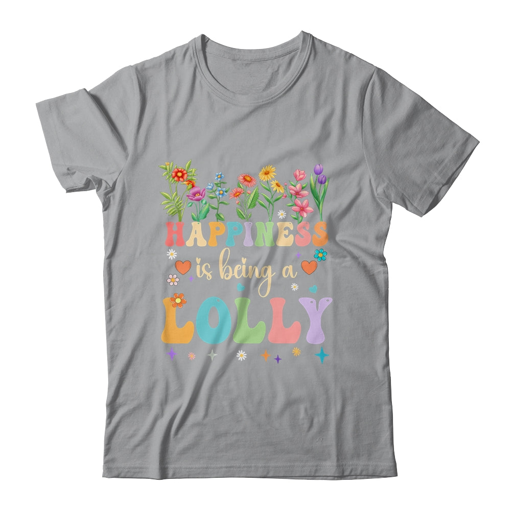 Happiness Is Being A Lolly Floral Design Lolly Mothers Day Shirt & Tank Top | siriusteestore