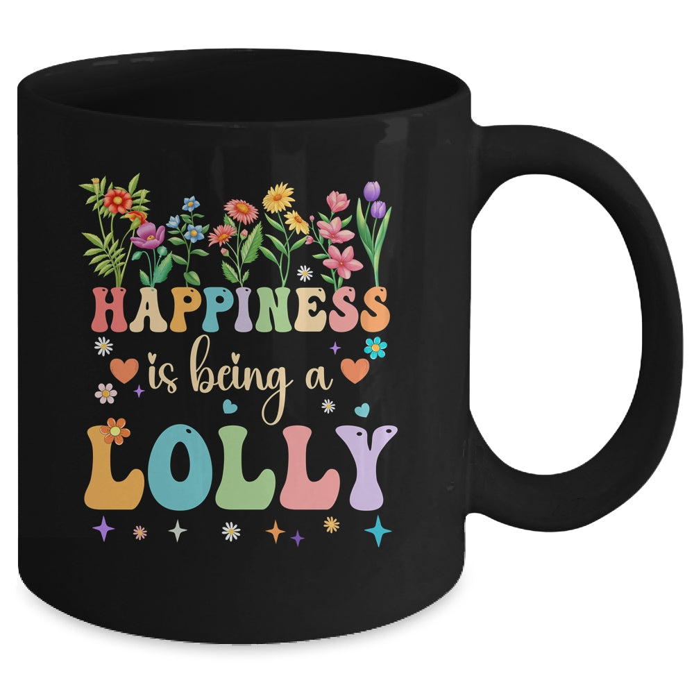 Happiness Is Being A Lolly Floral Design Lolly Mothers Day Mug | siriusteestore