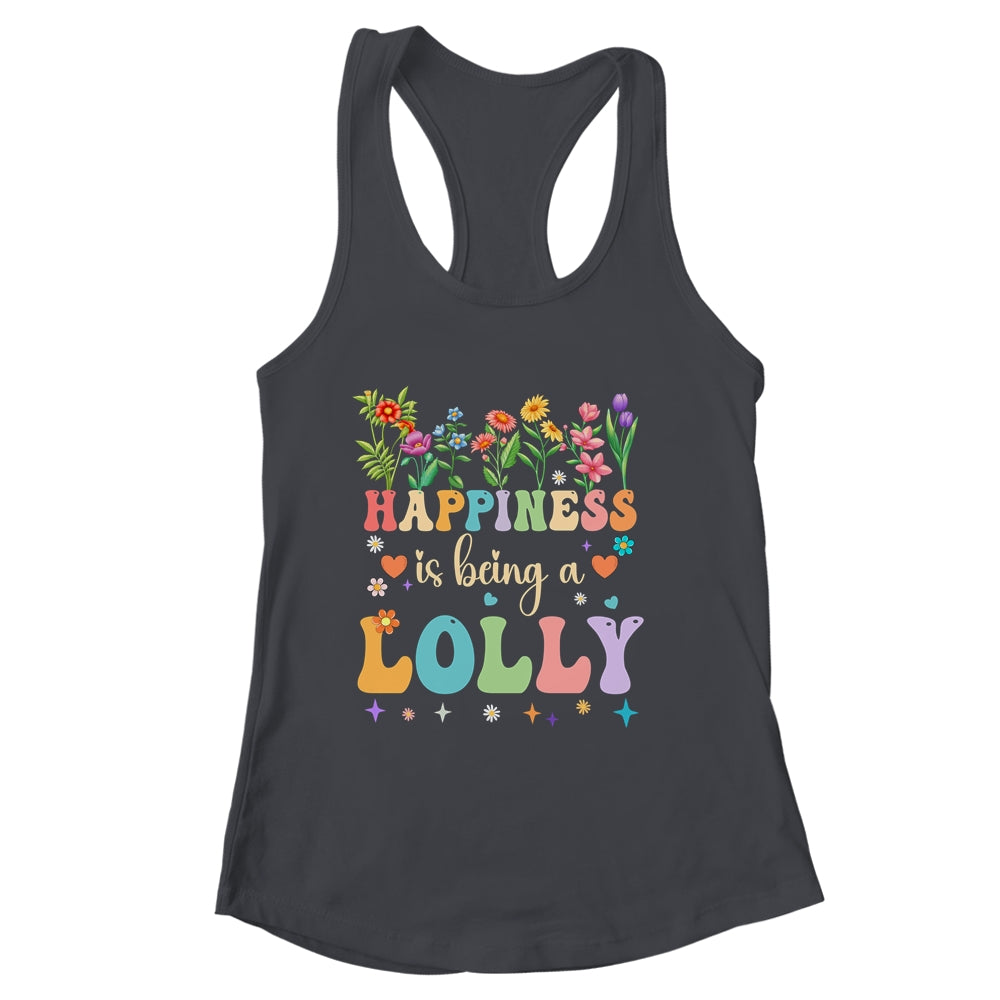 Happiness Is Being A Lolly Floral Design Lolly Mothers Day Shirt & Tank Top | siriusteestore