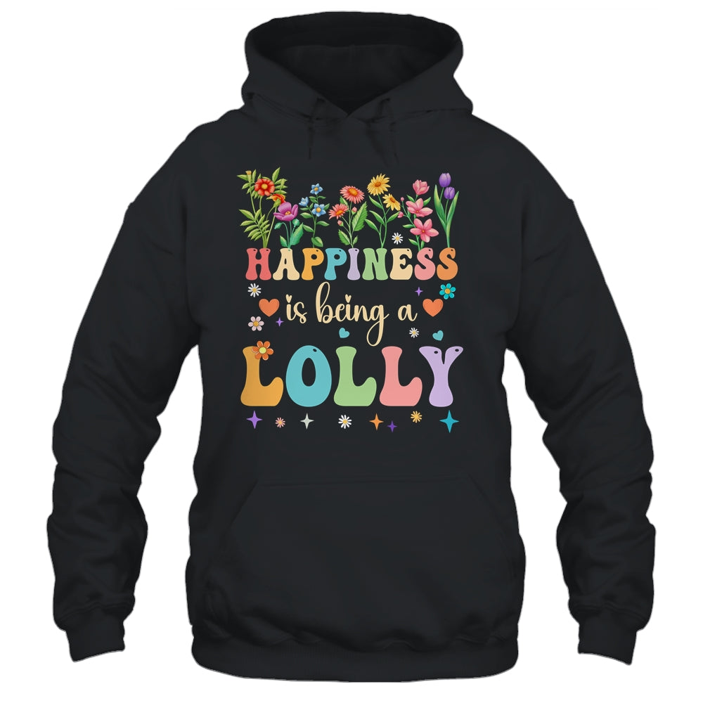 Happiness Is Being A Lolly Floral Design Lolly Mothers Day Shirt & Tank Top | siriusteestore
