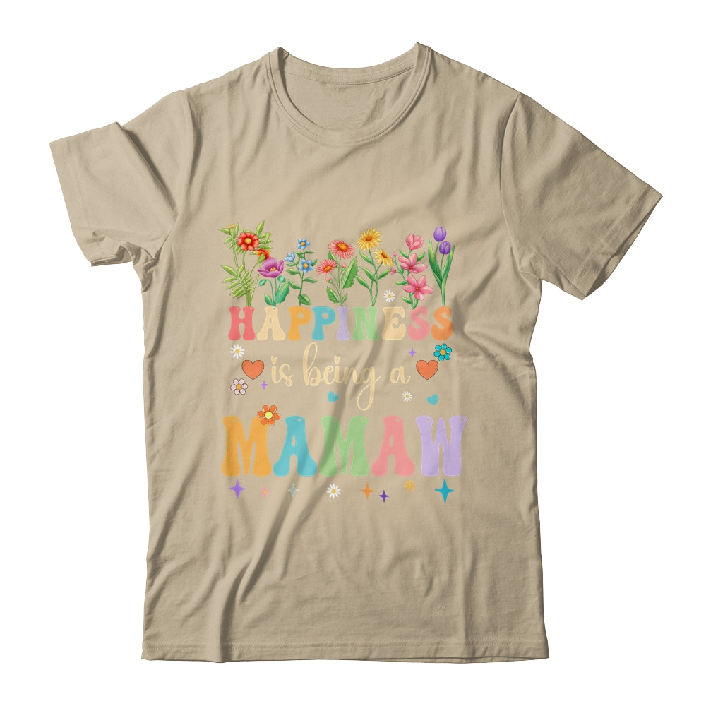 Happiness Is Being A Mamaw Floral Design Mamaw Mothers Day Shirt & Tank Top | siriusteestore