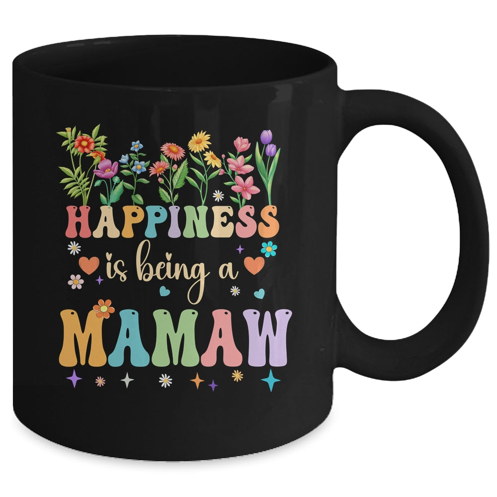 Happiness Is Being A Mamaw Floral Design Mamaw Mothers Day Mug | siriusteestore