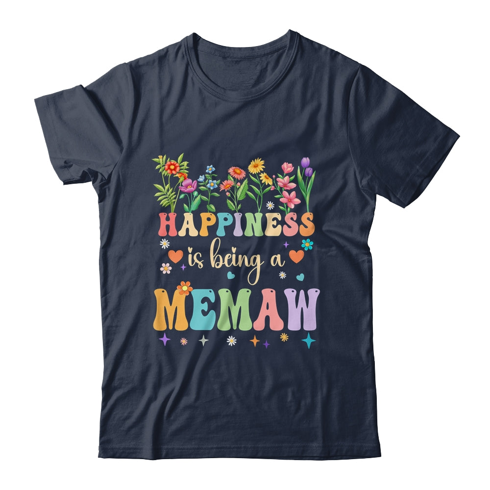Happiness Is Being A Memaw Floral Design Memaw Mothers Day Shirt & Tank Top | siriusteestore