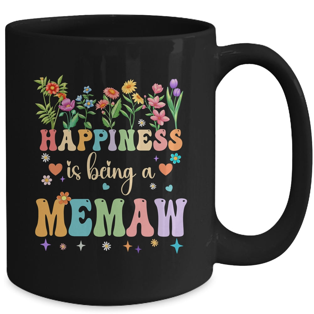 Happiness Is Being A Memaw Floral Design Memaw Mothers Day Mug | siriusteestore