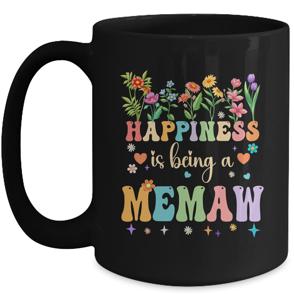 Happiness Is Being A Memaw Floral Design Memaw Mothers Day Mug | siriusteestore