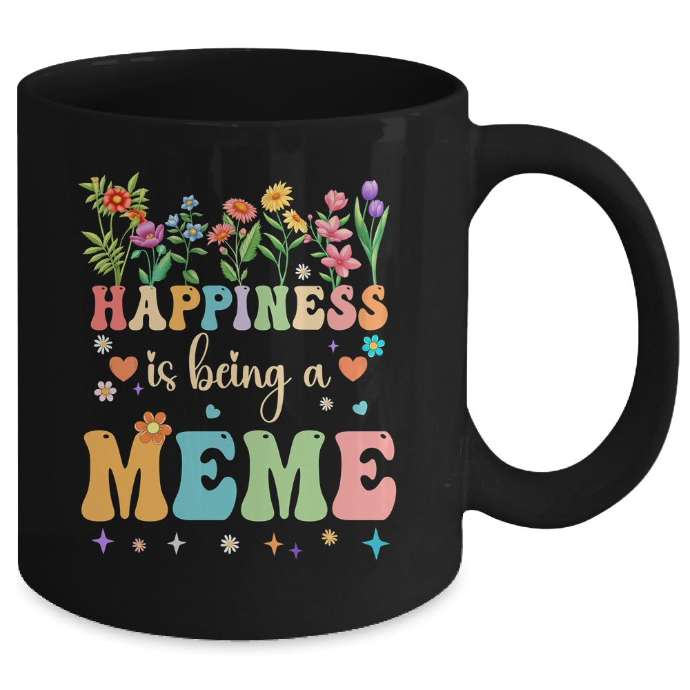Happiness Is Being A Meme Floral Design Meme Mothers Day Mug | siriusteestore