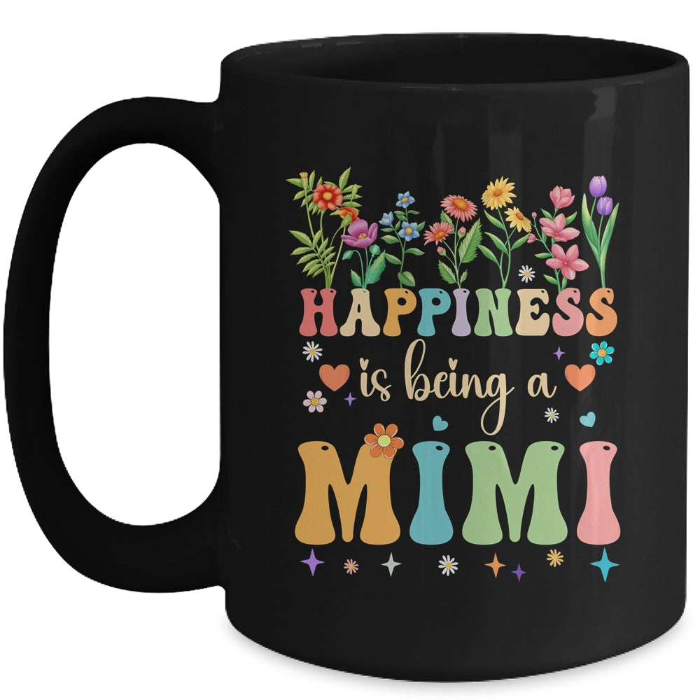 Happiness Is Being A Mimi Floral Design Mimi Mothers Day Mug | siriusteestore