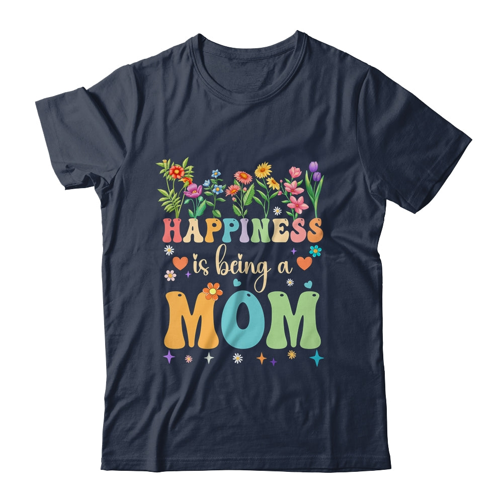 Happiness Is Being A Mom Floral Design Mom Mothers Day Shirt & Tank Top | siriusteestore
