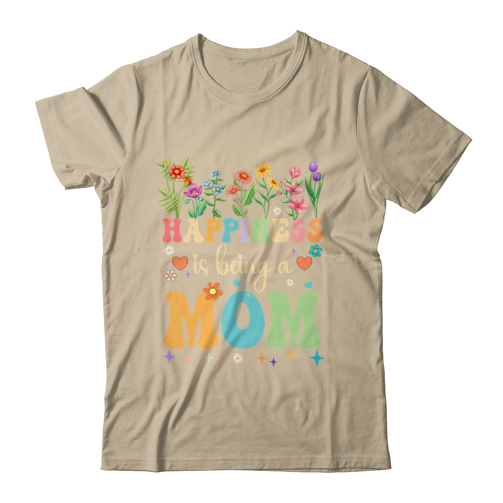 Happiness Is Being A Mom Floral Design Mom Mothers Day Shirt & Tank Top | siriusteestore