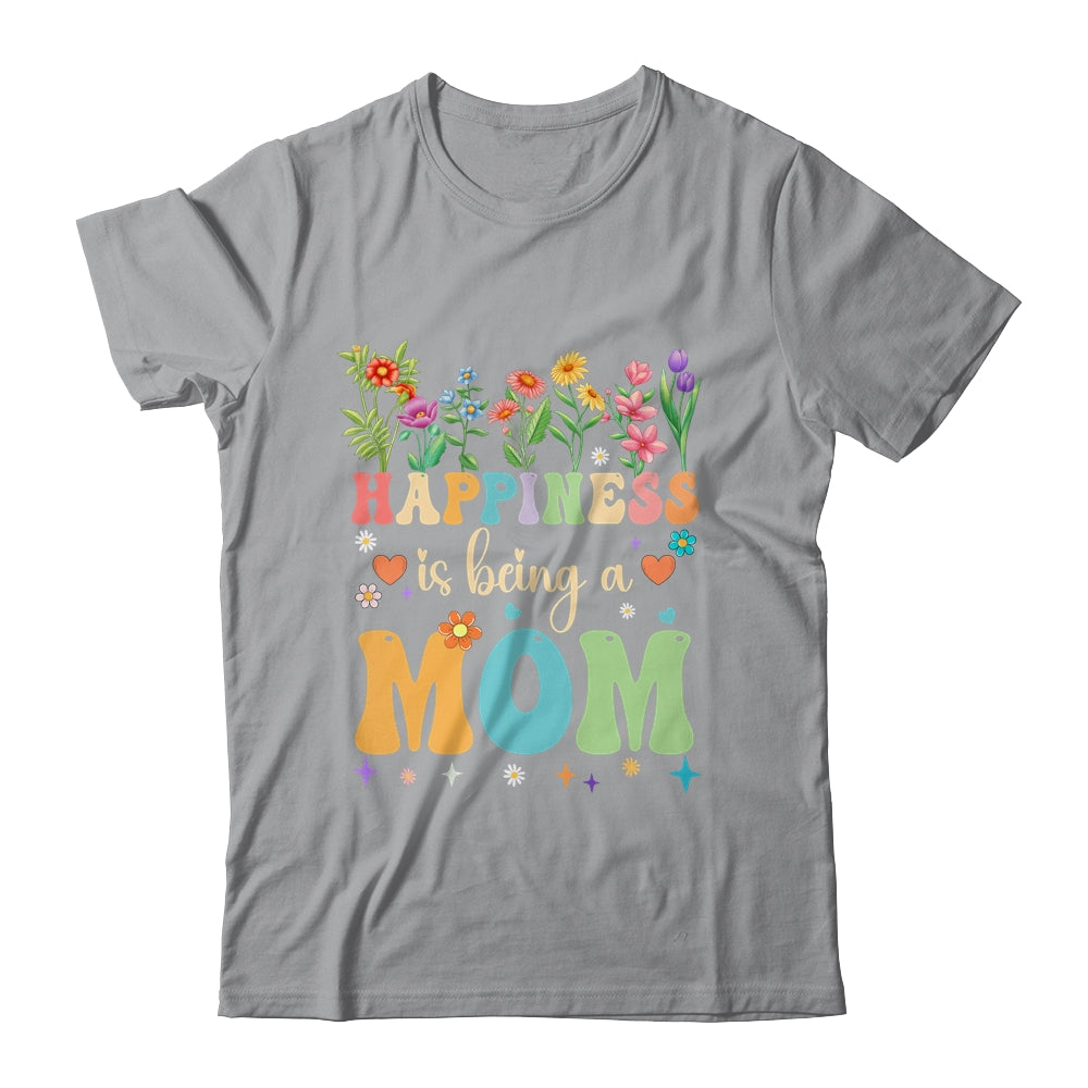 Happiness Is Being A Mom Floral Design Mom Mothers Day Shirt & Tank Top | siriusteestore