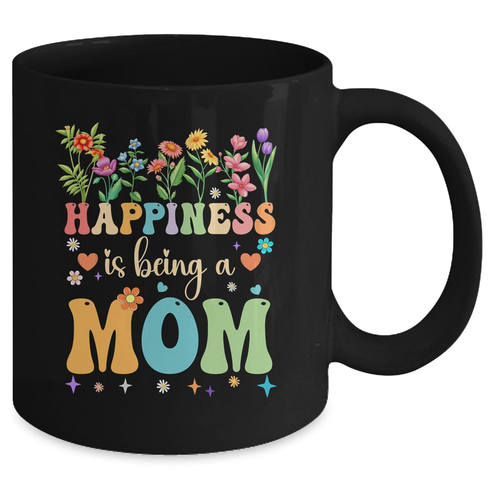 Happiness Is Being A Mom Floral Design Mom Mothers Day Mug | siriusteestore