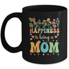Happiness Is Being A Mom Floral Design Mom Mothers Day Mug | siriusteestore